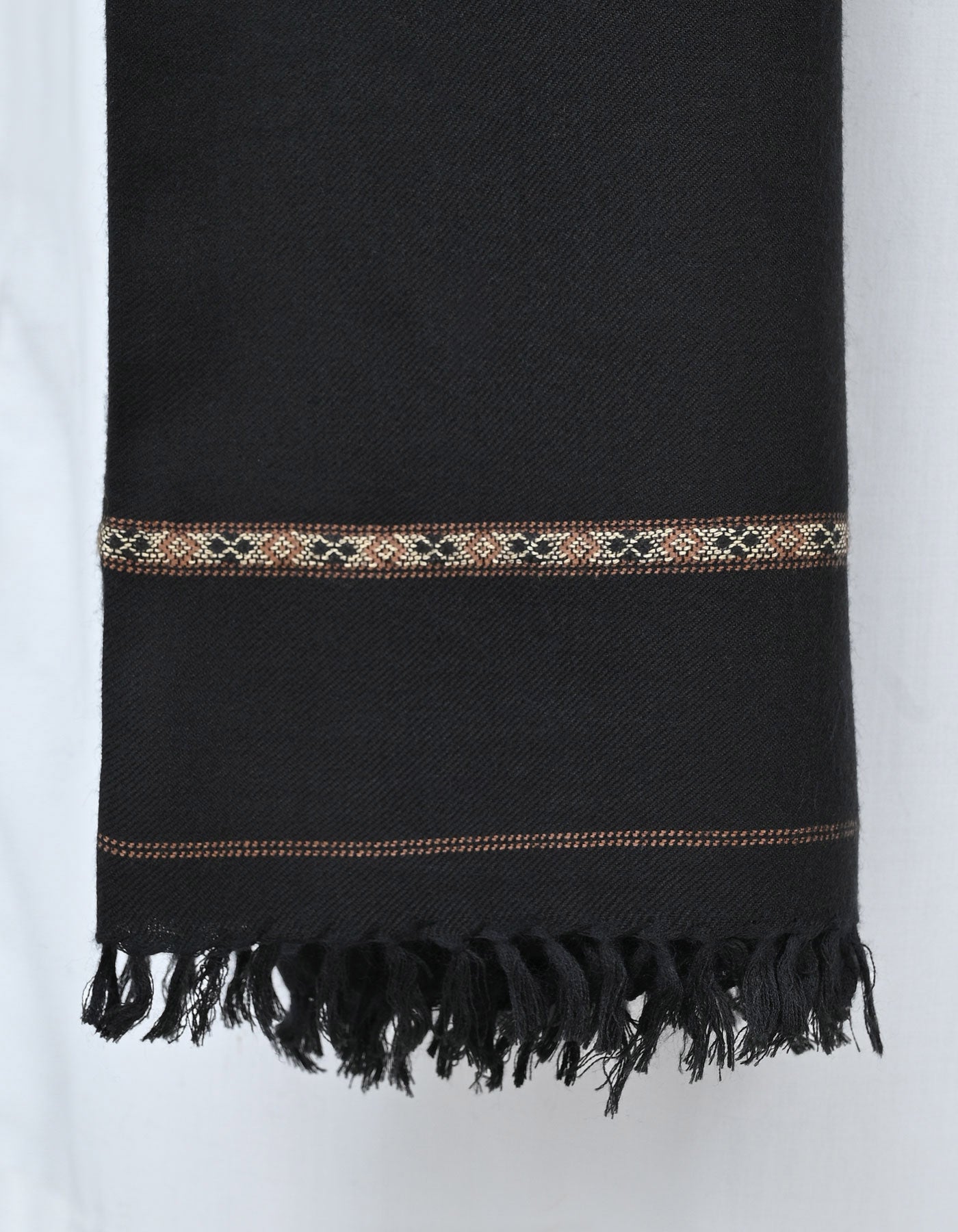 100% Premium Wool Black Shawl – Luxurious Warmth & Craftsmanship from Swat’s Islampur